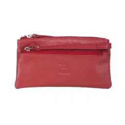 Kara Red Solid Leather Wristlet-10