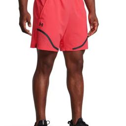 Under Armour Red Slim Fit Sports Shorts-image-98