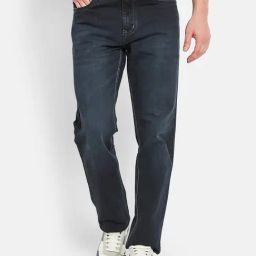 Octave Dark Blue Regular Fit Lightly Washed Jeans-image-38