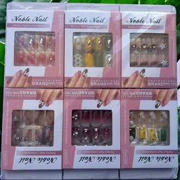 Noble Nail Set Of 12 Long-Lasting Everlasting French Stick On Artificial Nails-44
