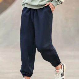 Bewakoof Navy Blended Relaxed Fit Solid Oversized Joggers-picture-19