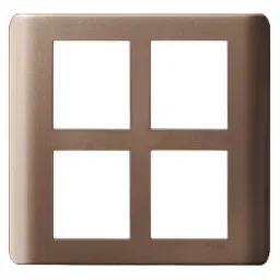 Schneider Zencelo 8 Module Square Silver Bronze Grid and Cover Frame, IN8408SC(SZ) - Pack of 5-13