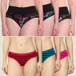 AROUSY Black & Red Printed Hipster Panties - Pack Of 6-picture-34