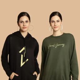 Vimal Jonney Black & Green Printed Sweatshirt - Pack Of 2-image-79