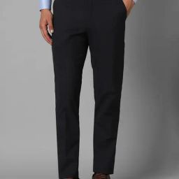 Louis Philippe Black Slim Fit Checks Trousers-image-37