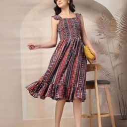 Style Quotient Multicolored Printed Casual Dress-4