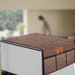 The Furnishing Tree Brown Printed Refrigerator Cover-image-107