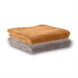 HOUSSE 2-Pcs Grey & Brown 450 GSM Super Absorbent Ultra Soft Hand Towels-5