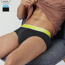 XYXX Storm Grey & Black Micro Modal Briefs - Pack of 2-picture-19