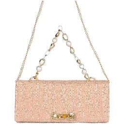 Rocia Peach Fabric Clutch-22
