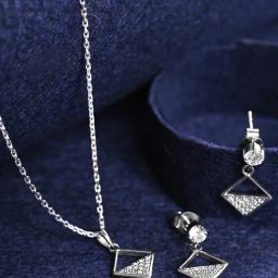 Clara 925 Silver Platinum Plated Swiss Zirconia Zeta Square Jewellery Set Elegant Gift for Women-image-11