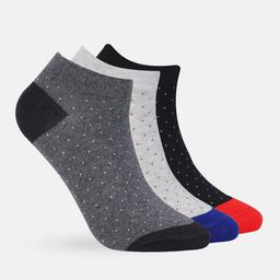 Mast & Harbour Men Set Of 3 Woven Design Patterned Ankle Length Socks-17
