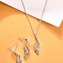 Clara 925 Silver Platinum Plated Swiss Zirconia Swirl Jewellery Set Modern Gift for Women-image-21