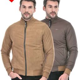 Integriti Tan & Brown Regular Fit Reversible Jacket-image-65