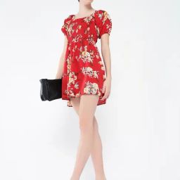 SHOWOFF Red Floral Print Fit & Flare Dress-image-95