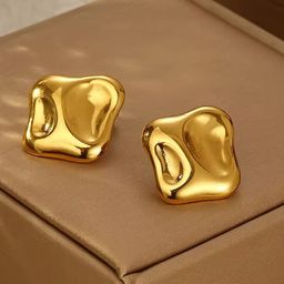 FIMBUL Gold-Plated Chunky Contemporary Studs-image-15
