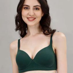 Soie Green Cotton Regular Fit T-Shirt Bra-picture-33