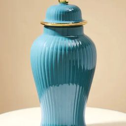 Pure Home and Living Blue Ceramic Textured Jars-image-1