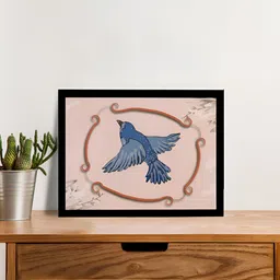 nestroots Black & Blue Wings Petals Canvas Wall Art-picture-3