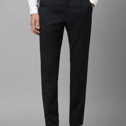 Louis Philippe Black Slim Fit Texture Trousers-picture-4