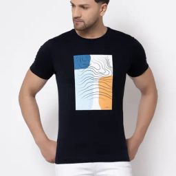 Red Tape Navy Cotton Regular Fit Printed T-Shirt-14