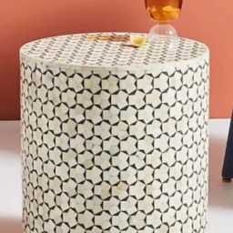 Casagold Black Drum Inlay Side Table - Targua-30