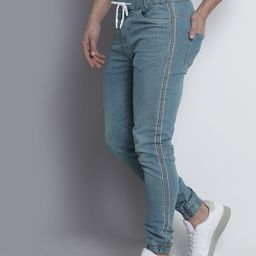 The Indian Garage Co Men Blue Slim Fit Light Fade Stretchable Jogger Jeans-image-84