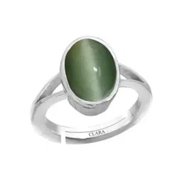 Clara Green Cats Eye 3cts Sterling Silver Navratna Ring-image-8