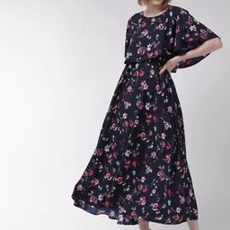 Moda Rapido Floral Print Crepe Maxi Dress-image-35