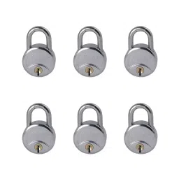 Jainson Locks Solid 57 mm Mild Steel Chrome Plated Finish 4 Keys Padlock-46