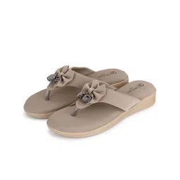 ORTHO JOY Women Round Toe Open Toe Flats With Bows-picture-8