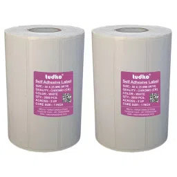 Tudko 50x25 mm 80 GSM 2 UP Self Adhesive Paper Label White (Pack of 2 Pcs)-picture-4