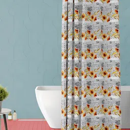 ArtzFolio Grey & Brown Printed Waterproof Shower Curtain-image-92