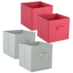 Kuber Industries Pink & Grey 4 Pieces Multi-Utility Organisers-6