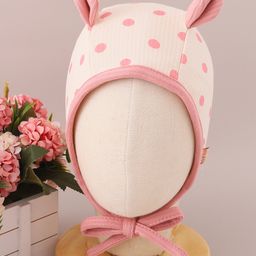 Bonfino Tie knot Cap Polka Dot Print Pink - Diameter 9 cm-image-47
