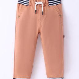 Mini Taurus Cotton Knit Full Length Solid Color Lounge Pant - Light Brown-image-77