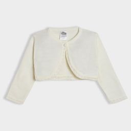 Mi Arcus Full Sleeves Solid Shrug - Cream-picture-13