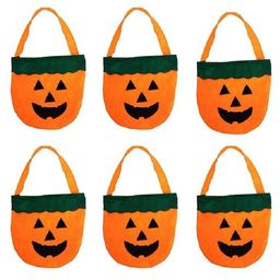 Kaku Fancy Dresses Pack Of 6 Halloween Theme Pumpkin Basket - Orange-13