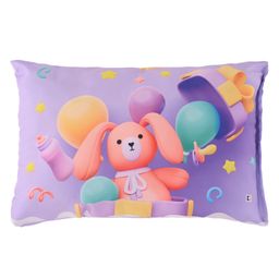 Kuber Industries 12"x18" Kids Pillows for Boys & Girls | Soft Microfiber Cushion & Pillow Filler for Sleeping Toddlers | Teddy Bear - Purple-11