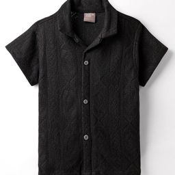 Little Kangaroos Woven Half Sleeves Solid Shirt - Black-image-95