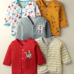 OHMS Single Jersey Knit Full Sleeves Jhablas with Nautical Theme Print Pack of 5 - Multicolor-image-48