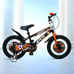 Vesco Kick Pro 16T Kids Cycle, Training Wheels, Water Bottle, 85% Installed (Orange)-picture-17