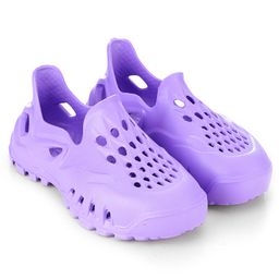 HOPPA SWEDEN Solid Perforated Slip On Clogs - Lavender-image-2
