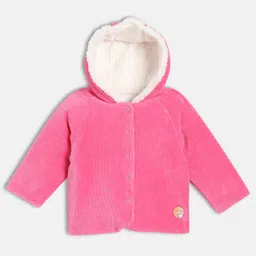 MINI KLUB Knit Full Sleeve Solid Jacket - Pink & White-picture-45