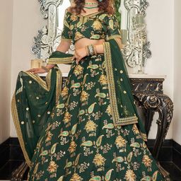 FABPIXEL Embroidered Semi-Stitched Lehenga & Unstitched Blouse With Dupatta-40