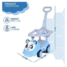 JoyRide 3 in 1 Push Car Panda Plus Rideon with Removable Parental Handle | Guardrails Rideons & Wagons Non Battery Operated Ride On image 2