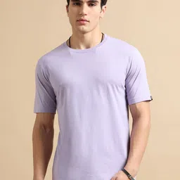 Bushirt Men Solid Round Neck Cotton T-shirt-image-41