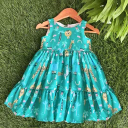 STANWELLS KIDS Animal Print Flutter Sleeve Net Fit & Flare Dress-1