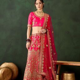Maroosh Embroidered Semi-Stitched Lehenga & Unstitched Blouse With Dupatta-picture-41