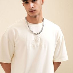 HIGHLANDER Men Solid Round Neck Cotton Oversized T-Shirt-image-71